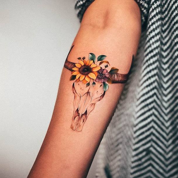 Appealing Womens Small Sunflower Tattoos