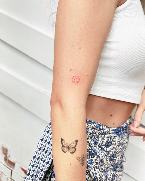 Appealing Womens Smiley Face Tattoos