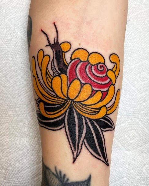 Appealing Womens Snail Tattoos