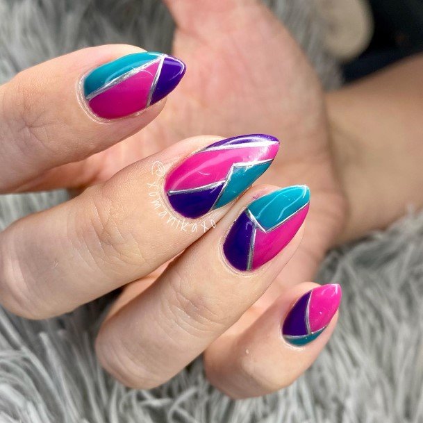 Appealing Womens Stained Glass Nails