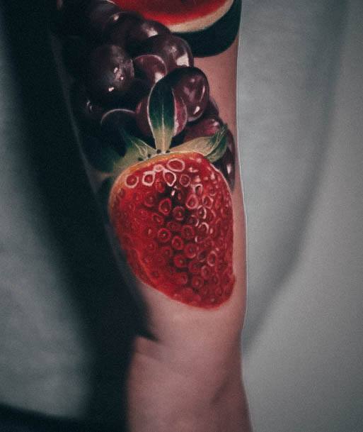 Appealing Womens Strawberry Tattoos