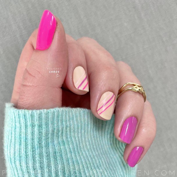 Appealing Womens Striped Nails