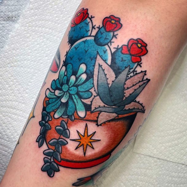 Appealing Womens Succulent Tattoos