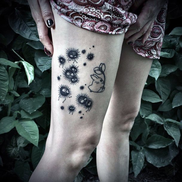 Appealing Womens Susuwatari Tattoos