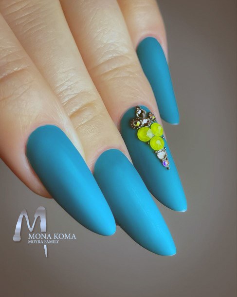 Appealing Womens Teal Turquoise Dress Nails