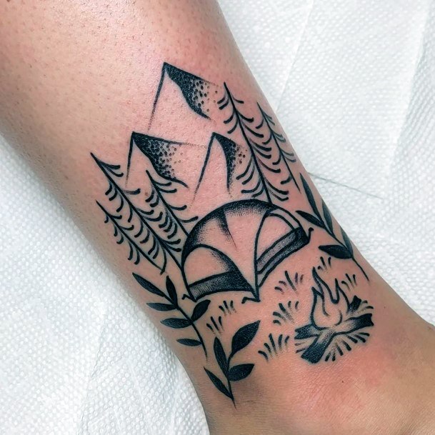 Appealing Womens Tent Tattoos