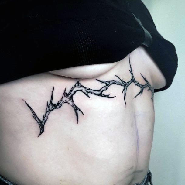 Appealing Womens Thorns Tattoos Stomach