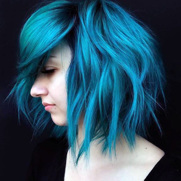 Appealing Womens Turquoise Ombre Hairstyless