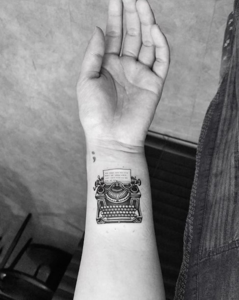 Appealing Womens Typewriter Tattoos