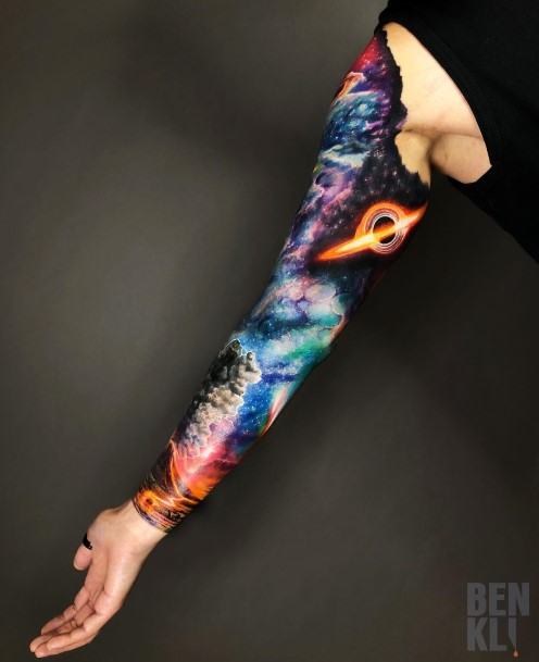 Appealing Womens Volcano Tattoos