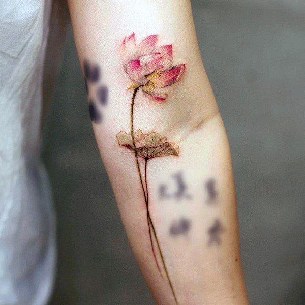 Appealing Womens Water Lily Tattoos