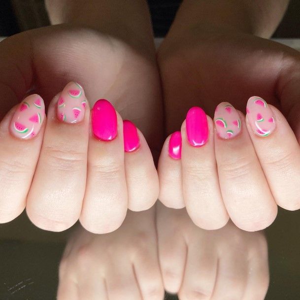 Appealing Womens Watermelon Nails