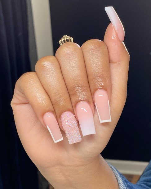 Appealing Womens White And Nude Nails