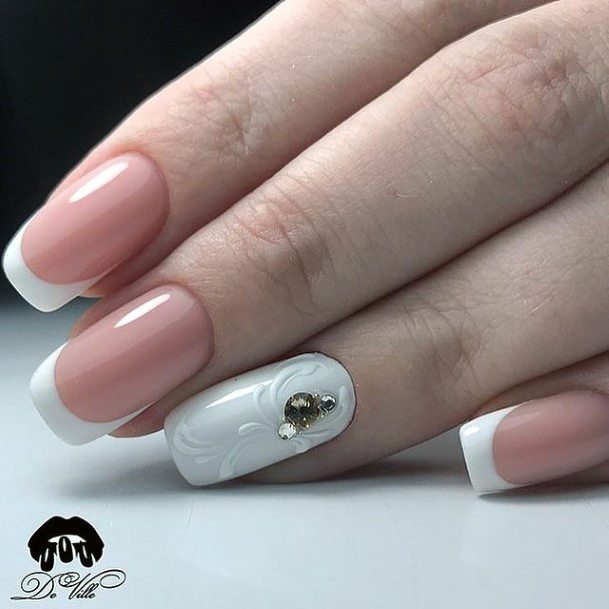 Appealing Womens White Dress Nails