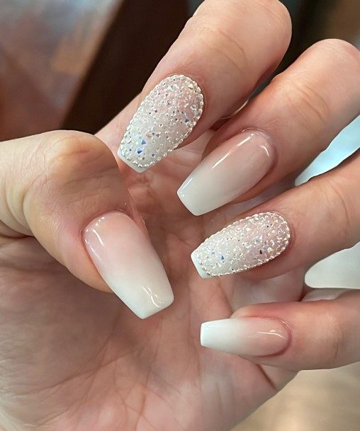 Appealing Womens White Ombre Nails