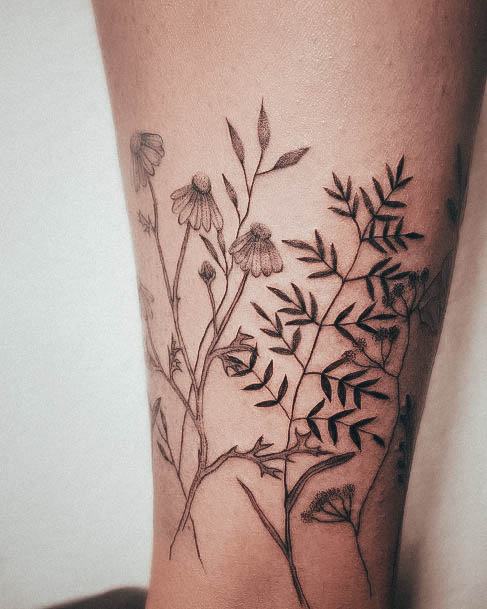 Appealing Womens Wildflower Tattoos