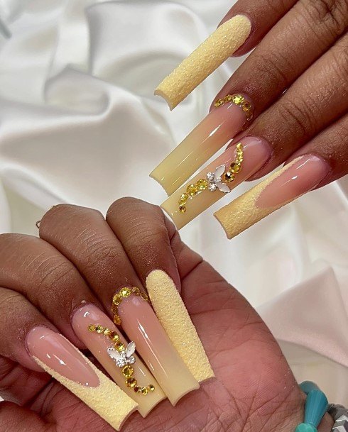 Appealing Womens Yellow Square Nails