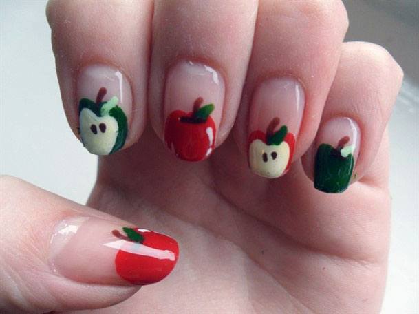 Apple Nail Art For Youngsters
