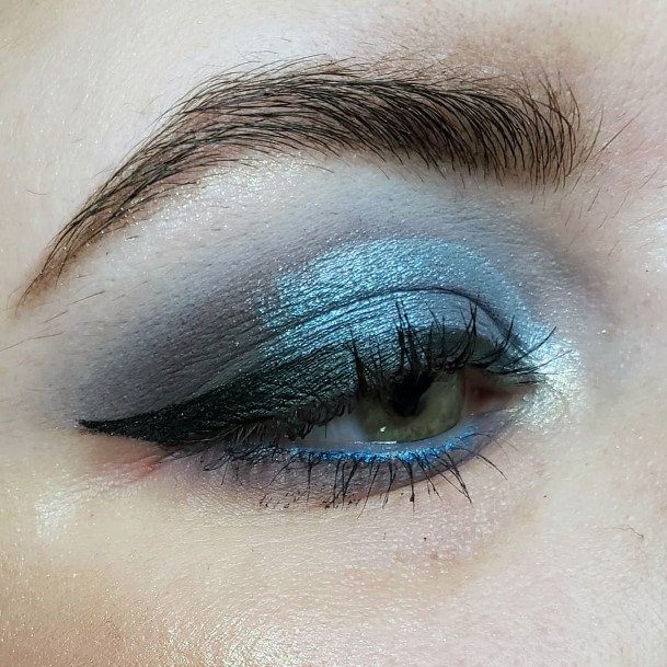 Aqua Blue And Grey Eyeshadow Women