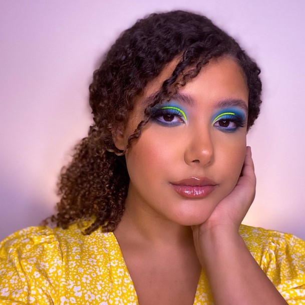 Aquatic Blue Neon Makeup For Women