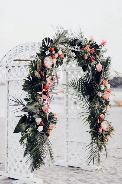 Arch With Tropical Wedding Flowers