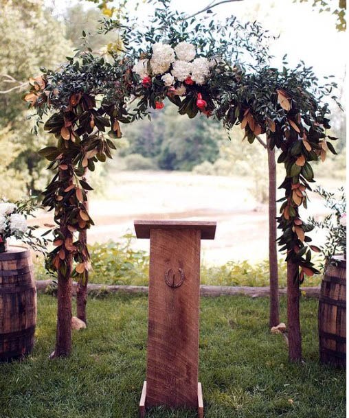 Arched Rustic Flower Wedding Art