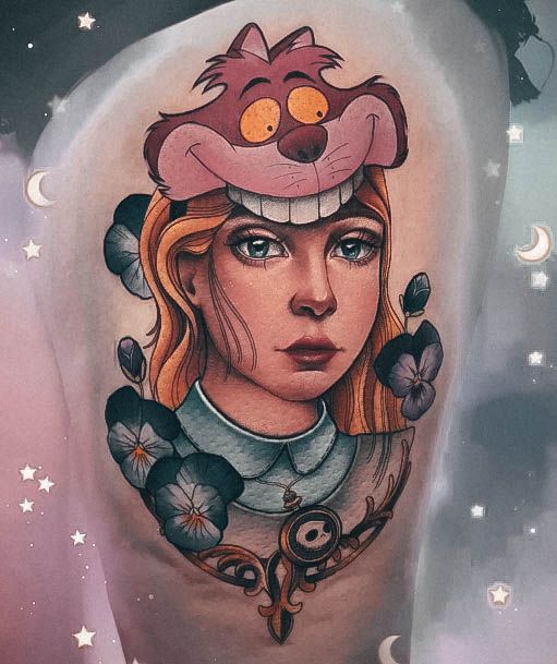 Art Alice In Wonderland Tattoo Designs For Girls