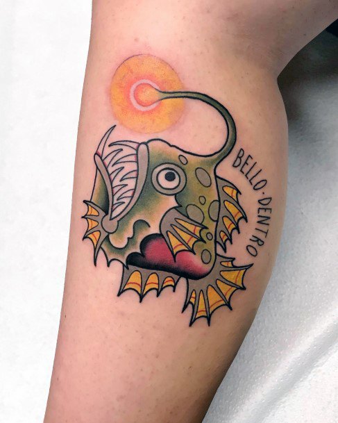 Art Anglerfish Tattoo Designs For Girls