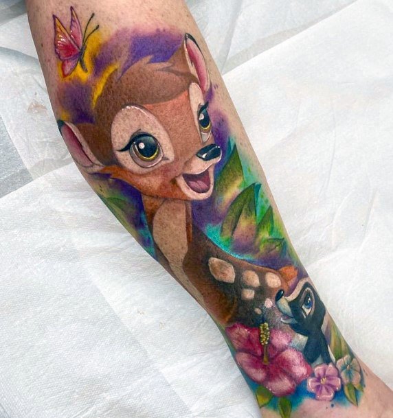 Art Bambi Tattoo Designs For Girls