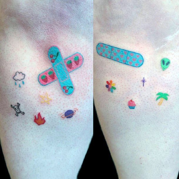 Art Bandaid Tattoo Designs For Girls
