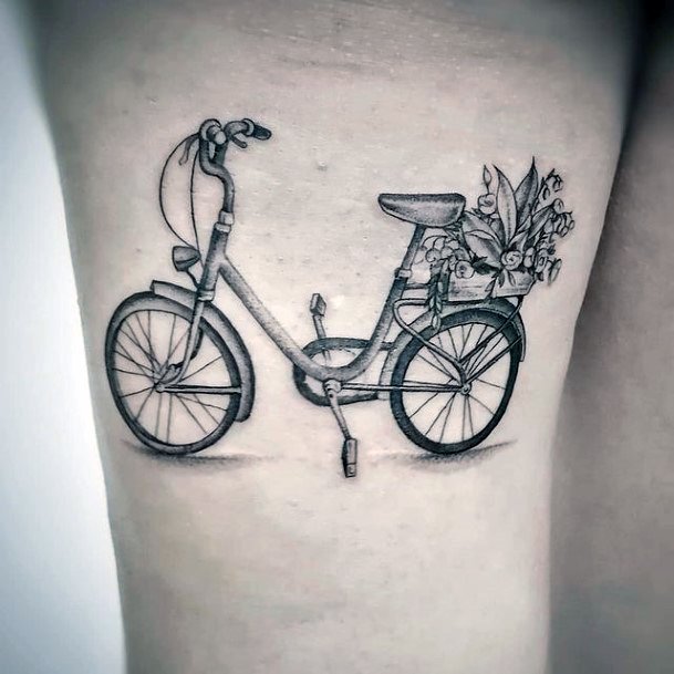 Art Bicycle Tattoo Designs For Girls