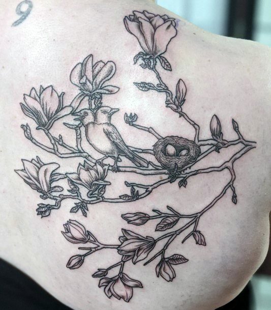 Art Birds Nest Tattoo Designs For Girls