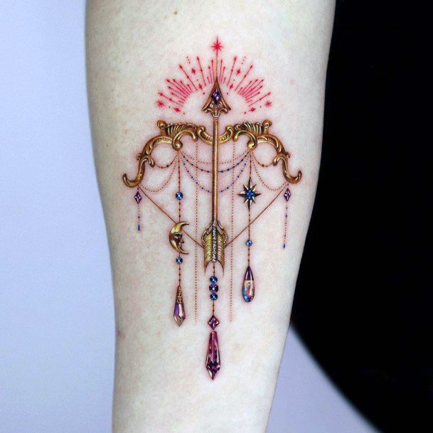 Art Bow And Arrow Tattoo Designs For Girls