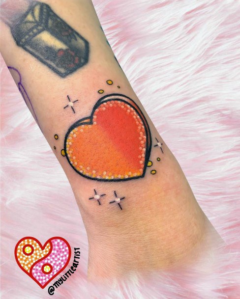 Art Candy Heart Tattoo Designs For Girls