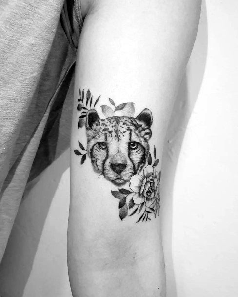 Art Cheetah Tattoo Designs For Girls