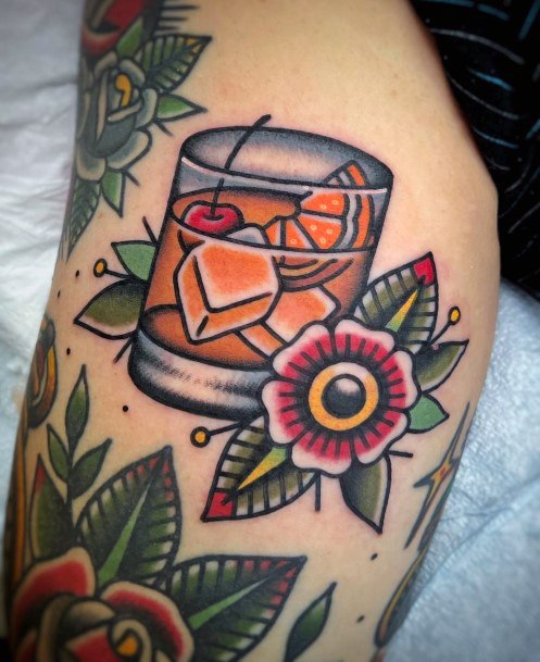 Art Cocktail Tattoo Designs For Girls