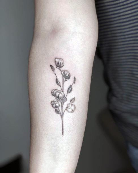 Top 100 Best Cotton Tattoos For Women - Fluffy Fiber Design Ideas