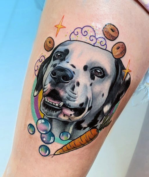 Art Dalmatian Tattoo Designs For Girls