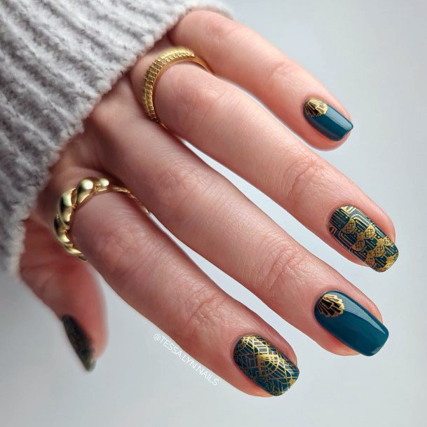 Art Deco Womens Nail Ideas