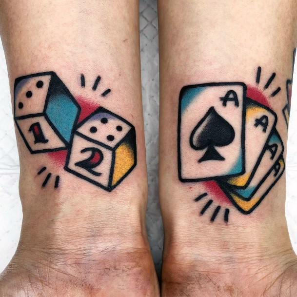 Art Dice Tattoo Designs For Girls