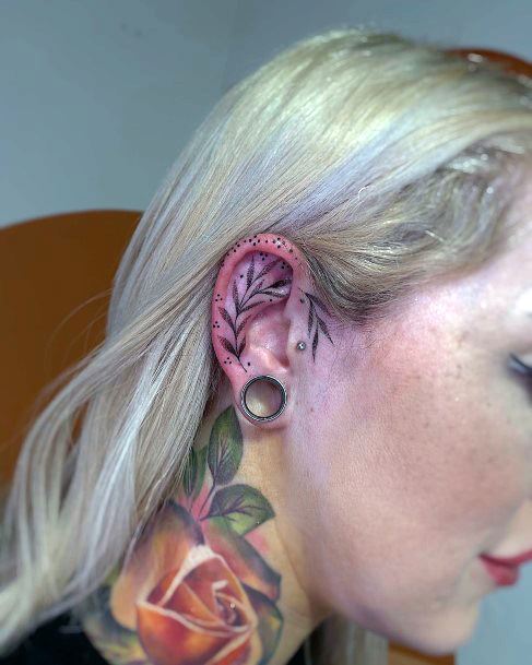 Art Ear Tattoo Designs For Girls