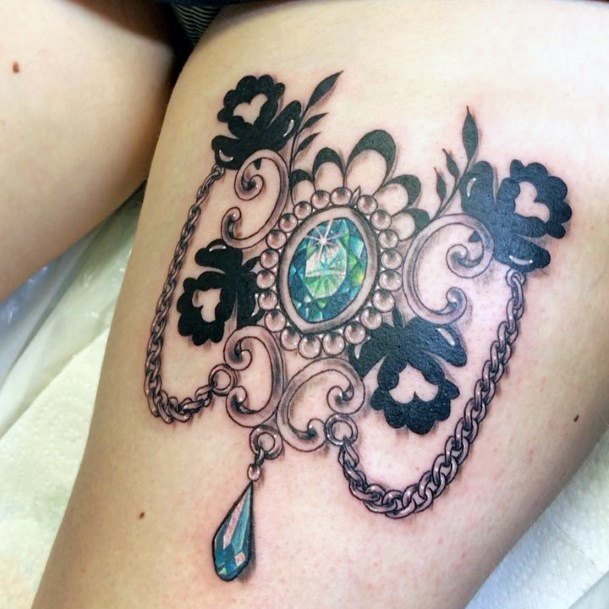 Art Emerald Tattoo Designs For Girls