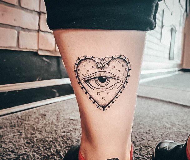 Art Evil Eye Tattoo Designs For Girls Lower Leg