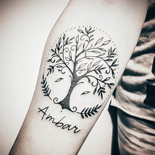 Art Family Tree Tattoo Designs For Girls