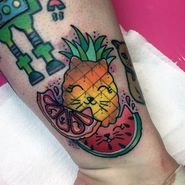 Art Fruit Tattoo Designs For Girls