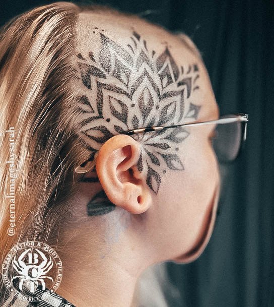 Art Head Tattoo Designs For Girls