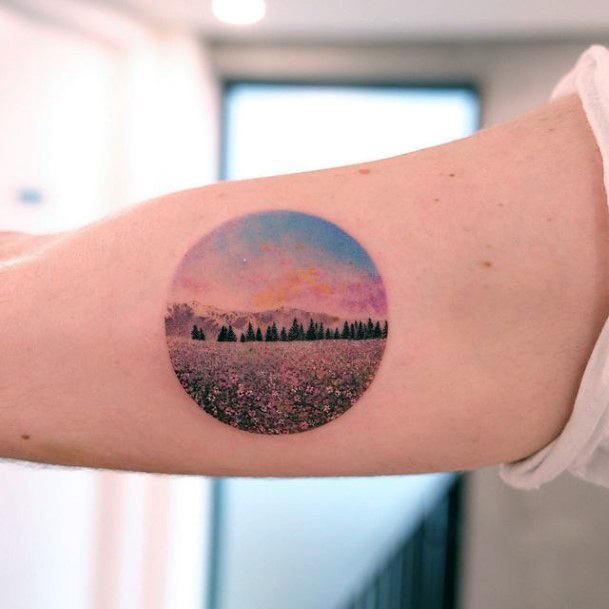 Art Landscape Tattoo Designs For Girls