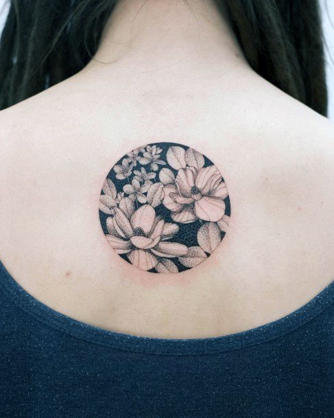 Art Negative Space Tattoo Designs For Girls Circle
