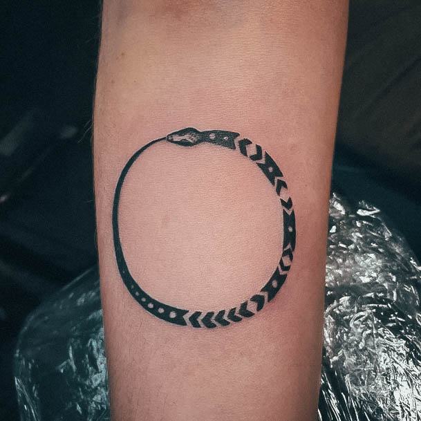 Art Ouroboros Tattoo Designs For Girls