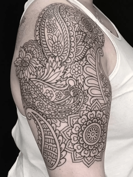 Art Paisley Tattoo Designs For Girls